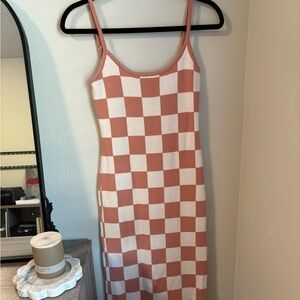 Long checkered dress
